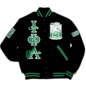 Iota Phi Lambda Women Custom Chapter Varsity Jacket Black Letter Crest Number Year Sorority Bomber Jacket - Product Image 5