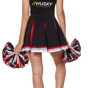 Ensembles d'uniformes de cheerleading personnalisés pour filles et adultes, avec logo frontal imprimé par transfert thermique, pour équipes et compétitions, couleurs variées, hauts et shorts 100% coton - Product Image 4