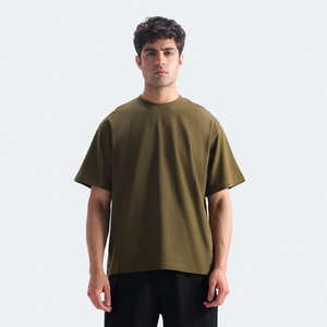 เสื้อยืดโอเวอร์ไซส์ผู้ชายสีดำ 100% ผ้าฝ้าย ลดราคาพิเศษ คอวี แขนสั้น สกรีนโลโก้ได้ สไตล์ลำลอง - Product Image 4