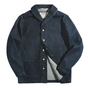 Maden Men's 13,5 Oz Vintage Denim Quality Fashion Jacket con solapa y bolsillos múltiples para Deck Workwear - Product Image 1