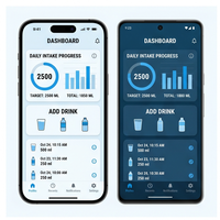 RoyalCraft Water Intake Tracker, Recordatorio de Hidratación, Monitor de Bienestar, Versión Empresarial, Compatible con IOS/Android/Linux/Mac