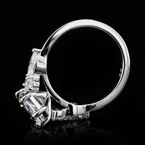 Anillo de Boda de Plata de Ley S925 con Piedras de Moissanita Corte Marquesa, Certificado, Regalo Elegante y Minimalista - Product Image 6