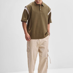 Polo de Algodón Verde Oliva para Hombre, Transpirable, Liso, de Manga Corta, Estilo Casual para Adultos, Corte Holgado - Product Image 4