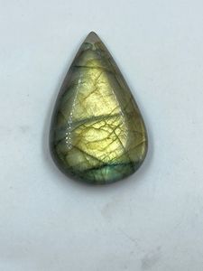Natural Labradorite Gemstone Genuine Stone Green Shady <b>Colour</b> Pear <b>Shape</b> 33.06Cts For Jewelry Making - Product Image 2