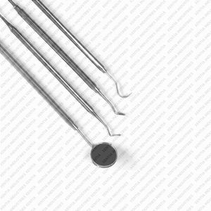 Diagnostic <b>Cleaning</b> Instruments Set Of 4 PCS Dental Probe Dental Scaler Dental Mouth Mirror Dental Plugger Spatula Root <b>Scraper</b> - Product Image 3