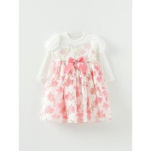 Robe coréenne OZKIZ pour enfants avec nœud décoratif, mode chic printemps/automne pour filles de 2 à 7 ans, tissu en mousseline, vente en gros - Product Image 1