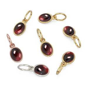 Colgante de Oro Sólido con Cabujón Ovalado de Granate Rojo Auténtico / Colgante de Oro Hecho a Mano con Gema Roja / 1 Pieza de Oro Amarillo Sólido de 14k para Joyería - Product Image 2