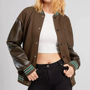 Chaqueta Universitaria de Béisbol para Mujer, Última Moda, Servicio OEM, Precio Razonable, Hombros Caídos, Chaquetas Universitarias para Chicas - Product Image 5