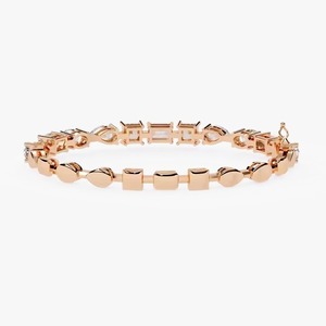 18k Yellow/ Rose/ White Rhodium Plated Moissanite Diamond <b>Bracelet</b> Round Cut Jewelry For Anniversary Gift To Women - Product Image 3