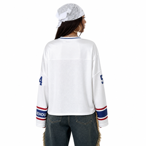 Maillot de football américain unisexe personnalisé 450 GSM en maille épaisse, col en V, coupe ample et oversize, pour l'entraînement, fournisseur OEM - Product Image 6