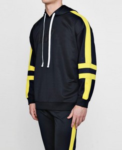 Chándal Unisex con Capucha, Negro con Cuadros Amarillos, Manga Larga, Deportivo, Casual, Ropa Deportiva de Maternidad, Transpirable, 100% Algodón, Ropa de Invierno - Product Image 2