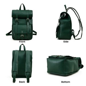 Mochila enrollable de cuero genuino al por mayor, transpirable, cómoda, de moda urbana, para exteriores, con logotipo personalizado. - Product Image 2