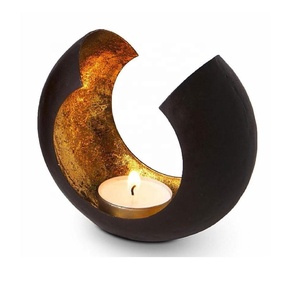 Portavelas de luz de té con patrón de estrella, acabado en oro negro, ideal para bodas, restaurantes, mesa, decoración del hogar - Product Image 3