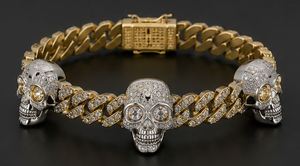 Bracelets en argent plaqué avec maillons cubains et zircons incrustés, bijoux de fête hip-hop unisexes, cadeau - Product Image 5