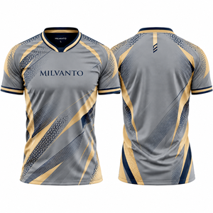 Uniforme de fútbol personalizado gris para hombre y mujer, camiseta de fútbol por sublimación para equipos, jugadores, clubes, fabricante de ropa deportiva - Product Image 1