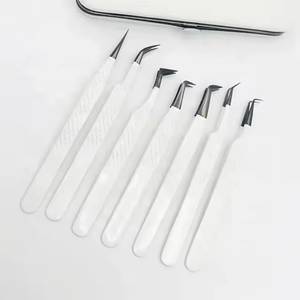 Ensemble de pinces à cils en acier inoxydable de précision, pointe lisse, pour outils d'extension de cils - Product Image 5