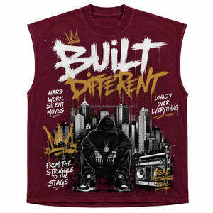 เสื้อกล้ามผู้ชายทรงโอเวอร์ไซส์ ผ้าฝ้ายระบายอากาศดี ลายสกรีน ขอบดิบ รุ่นซัมเมอร์ เวสต์ - Product Image 4