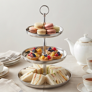 Premium 3-Tier Stainless Steel <b>Cake</b> <b>Stand</b> With Silver Finish Reusable Multi-Layer Display For Elegant Wedding Events And Gifts - Product Image 5