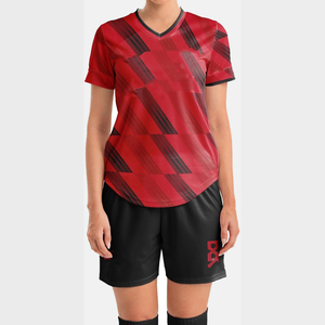 Maillots de football pour femmes de qualité supérieure, ensembles d'uniformes de football, 100% polyester extensible, séchage rapide, uniformes de football personnalisés avec le nom de l'équipe - Product Image 1