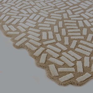 Modern Abstract Beige Textured Area Rug Hand Tufted Living Room Bedroom Soft Carpet Decorative <b>Floor</b> Mat Home Decor - Product Image 1