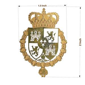 Badge personnalisé en métal avec motif couronne et lion, à attacher, sans nickel, style classique, décoration tendance, fait main - Product Image 2
