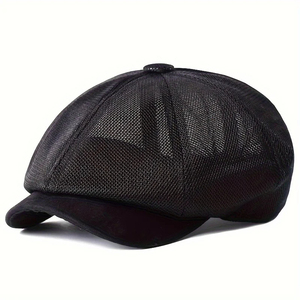 Atmungsaktive Mesh Newsboy Kappe Unisex Ganzjahres Ivy Flat Hat für Herren mit Knopfverschluss Baker Boy Hut OEM Service Anpassbar - Product Image 2