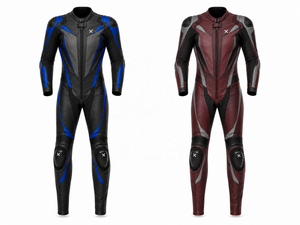 Combinaison de moto en cuir monopièce haute performance et aérodynamique |   Noir Bleu |   Logo X |   Fabricant OEM ODM |   Design haut de gamme | - Product Image 5