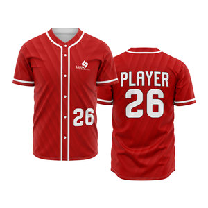 Custom Logo Breathable Quick Dry Unisex Adult Team Baseball/Softball Jerseys 100% Polyester Heat Transfer Printed Jerseys - Product Image 1