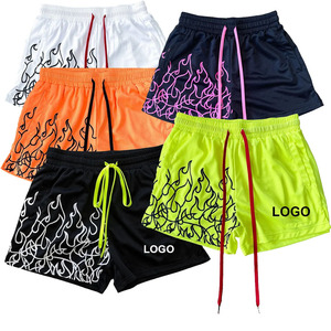 Shorts de sport pour hommes à séchage rapide, respirants, avec cordon de serrage, en toile tricotée unie, doublure en maille compressive, pour la course à pied, la gym et l'entraînement - Product Image 5