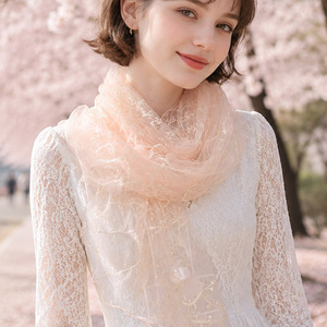 Écharpe de cou élégante en maille perlée fabriquée en Corée pour femmes, mode estivale SC-32 - Product Image 2