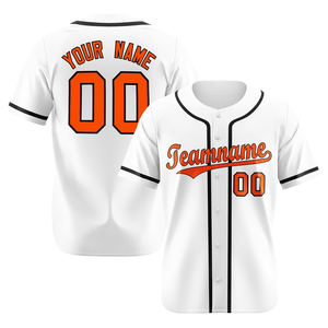 Camiseta de béisbol personalizada, blanca con ribete azul, con botones, nombre del equipo impreso, 00, unisex, para adultos, manga corta - Product Image 3