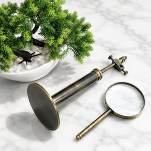 Vintage Metal Standing Magnifying <b>Glass</b> Adjustable Tabletop <b>Reading</b> Magnifier with Round Base for Office Study Desk Decor Wholes - Product Image 5
