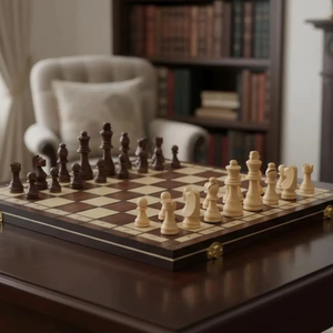 ILAHI's Eco-Friendly Rustic Polished Rectangle <b>Chess</b> <b>Board</b> Game 100% Handmade Pure Wood Animal/Love Style Customized Size <b>Chess</b> - Product Image 1