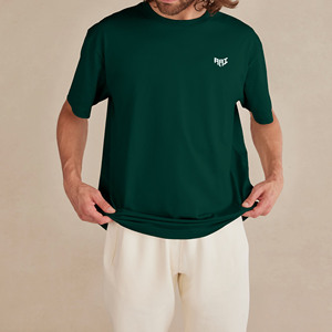 Camiseta de Algodón Personalizada OEM ODM al por Mayor, Cuello Redondo, Manga Corta, Unisex, Verde Oscuro, Fabricación de Ropa en Blanco - Product Image 1