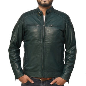 Chaqueta Bomber de Cuero Verde Gorge de Nueva Llegada – Chaqueta de Moda Premium para Hombre, Cuero Genuino Suave, Estilo Bomber Clásico - Product Image 1