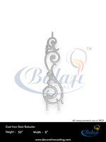 Balustre d'escalier en fonte Balaji, hauteur 30 pouces, design moderne, fixation au sol, résistant à la rouille, sans cadre, pour balcon et escalier