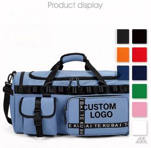 Large Capacity Travel Duffle Bag Durable Fitness Gym <b>Handbag</b> with Adjustable Shoulder Strap and Buckle Pocket Periwinkle - Product Image 4