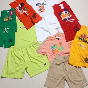 Marca Popular Modelo 01, Conjuntos de Ropa de Verano para Niños y Niñas, Algodón, para Exteriores, Lote de Ropa en Stock, Proveedores, Estilos Variados - Product Image 2