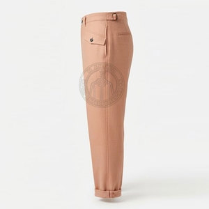 Pantalon de combat allemand de style historique, coupe droite, en toile légère, respirant, confortable, ajustement à la taille, coutures détaillées - Product Image 4
