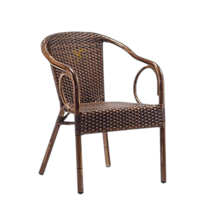 <b>Stackable</b> <b>Outdoor</b> Rattan Tulip Cafe <b>Chair</b> – Woven Garden Dining <b>Chair</b> - Product Image 1