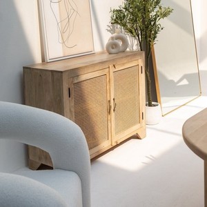 Vandana Arista Aureo Two Rattan Doors <b>Sideboard</b> for Stylish Modern Indoor & Outdoor Interiors - Product Image 5