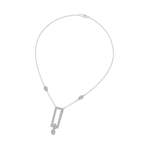 Collar de Novia de Plata de Ley Chapado en Oro Blanco de 14K de Moda para Mujer con Colgantes de Diamantes de Piedra Natural de Corte de 0.59 Quilates - Product Image 2