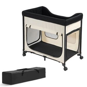 Lit pour chien pliable et portable avec tissu Oxford 600D et velours hollandais, lit surélevé pour animaux de compagnie avec côtés en S - Product Image 1