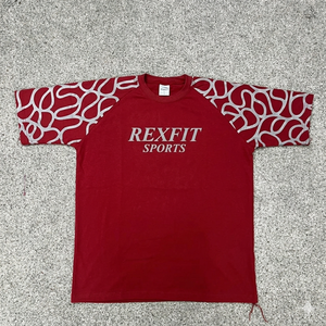 T-shirt noir délavé pour homme REXFIT SPORTS, coupe ample, coton, col rond, streetwear, tee-shirt décontracté - Product Image 5