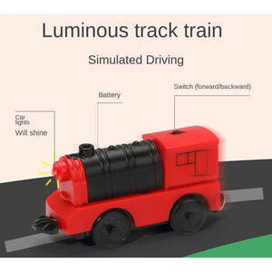 Wudly Electric Train City Construction Set <b>Wooden</b> <b>Building</b> <b>Blocks</b> Take-Along Tabletop Railroad Educational Toys Unisex - Product Image 6