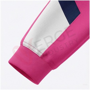 Conjunto Deportivo Unisex Color Rosa con Bloques de Color, Manga Larga, Cuello Alto, Cierre de Cremallera Frontal, Bolsillos Laterales, Transpirable, Corte Regular, Otoño - Product Image 6