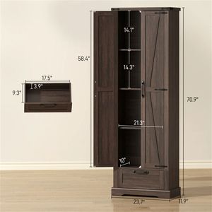 Mobili da Cucina Marroni, Armadietti Portaposate per Soggiorno - Product Image 6