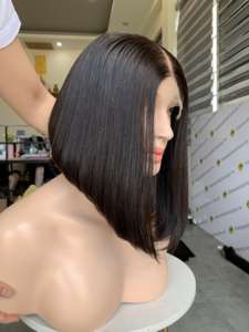 วิกผมตรงทรงบ็อบตัดสีเบอร์กันดีสำหรับต่อ100% ผมมนุษย์ใสสำหรับลูกไม้บริสุทธิ์เรมี่100% เวียดนาม - Product Image 3