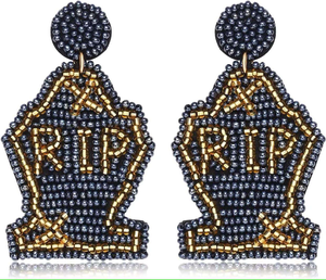 ต่างหูงานฝีมือปักลูกปัดทำมือ เครื่องประดับสั่งทำ ของขวัญส่วนตัว ดีไซน์ไม่ซ้ำใคร - Product Image 4