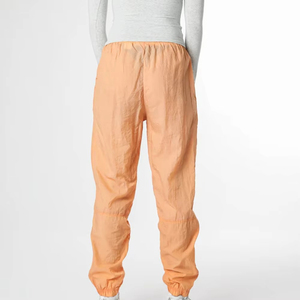 Pantalon parachute orange pour femme, taille élastique, coupe ample, couleur unie, respirant, en coton tissé et fibre de bambou, idéal pour l'été - Product Image 3